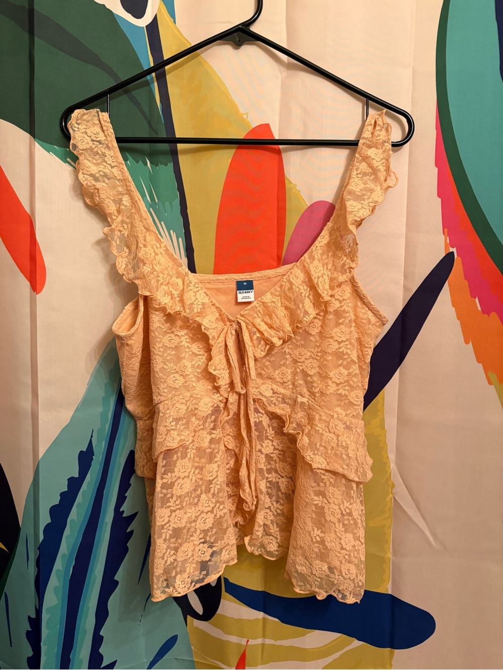 Old Navy Lace Ruffle Peplum Tank Top - Peach
